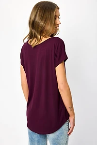 Short-Sleeve Wide-Neck Top