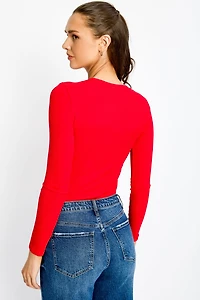 Ribbed Long Sleeve Crewneck Top