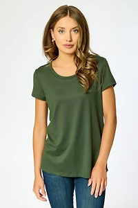 Cap-Sleeve Scoopneck Tee