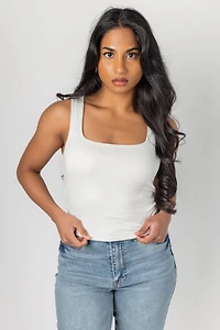 Double Layer Square Neck Tank Top