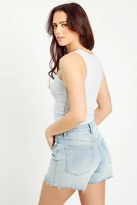Ribbed Scoop-Neck Tank Top