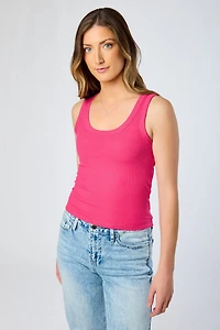 Ribbed Scoop-Neck Tank Top