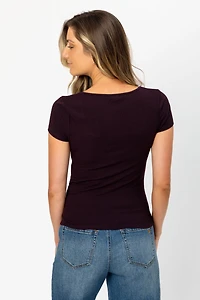 Ribbed Square-Neck Tee