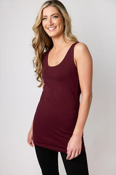 Longer Length Scoop-Neck Boytank Tunic