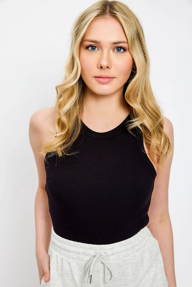 High-Neck Racerback Tank Top
