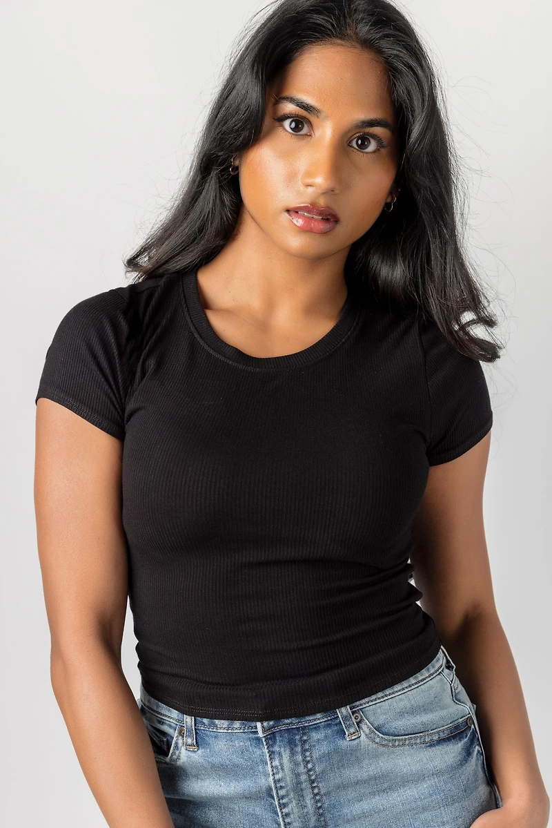 Ribbed Cropped Baby Tee