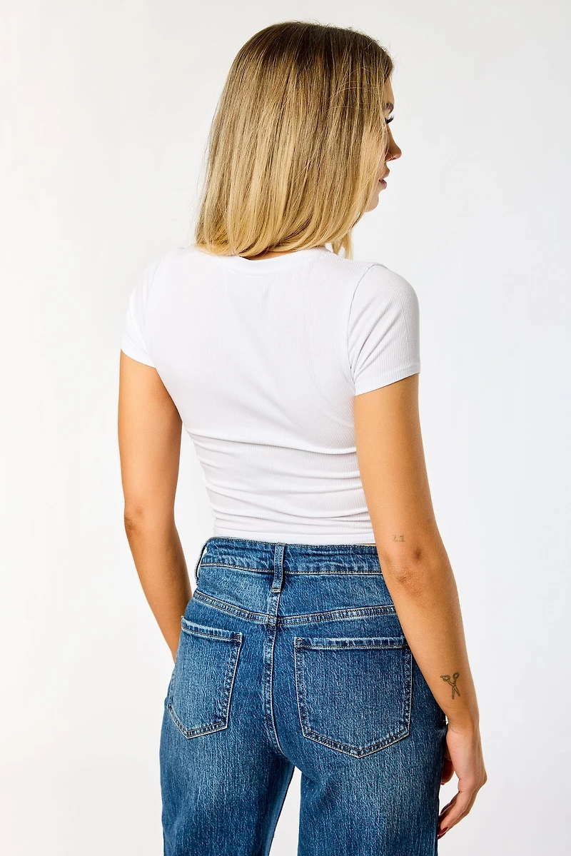 Ribbed Cropped Baby Tee