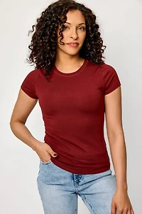 Cap-Sleeve Crew-Neck Tee