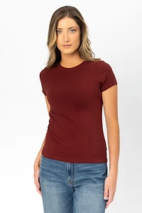 Cap-Sleeve Crew-Neck Tee