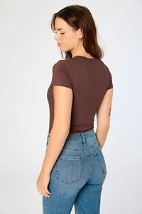 Cap-Sleeve Crew-Neck Tee