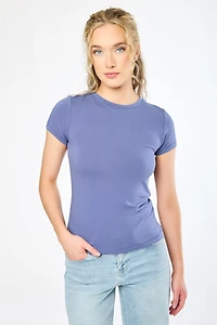 Cap-Sleeve Crew-Neck Tee