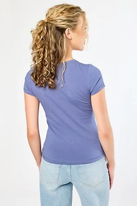 Cap-Sleeve Crew-Neck Tee