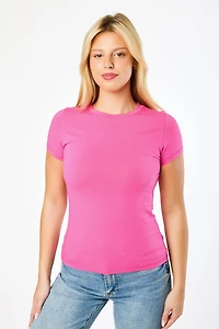 Cap-Sleeve Crew-Neck Tee