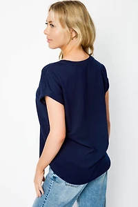 Short-Sleeve Sweatshirt with Side Slits