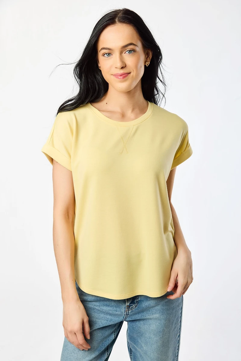 Short-Sleeve Sweatshirt with Side Slits