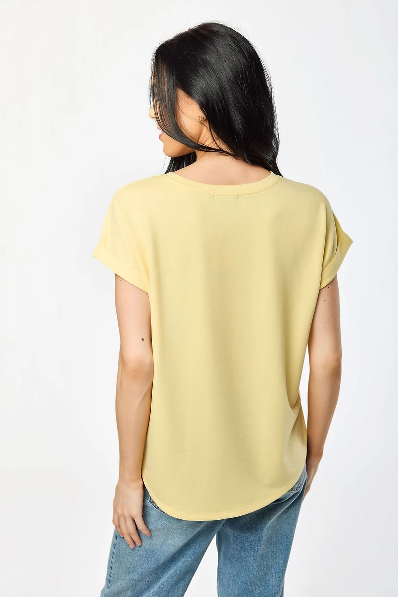 Short-Sleeve Sweatshirt with Side Slits