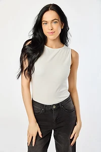 Boat-Neck Sleeveless Tee