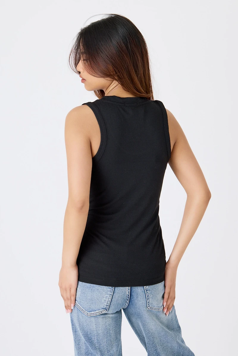 Ribbed Scoop Neck Tank