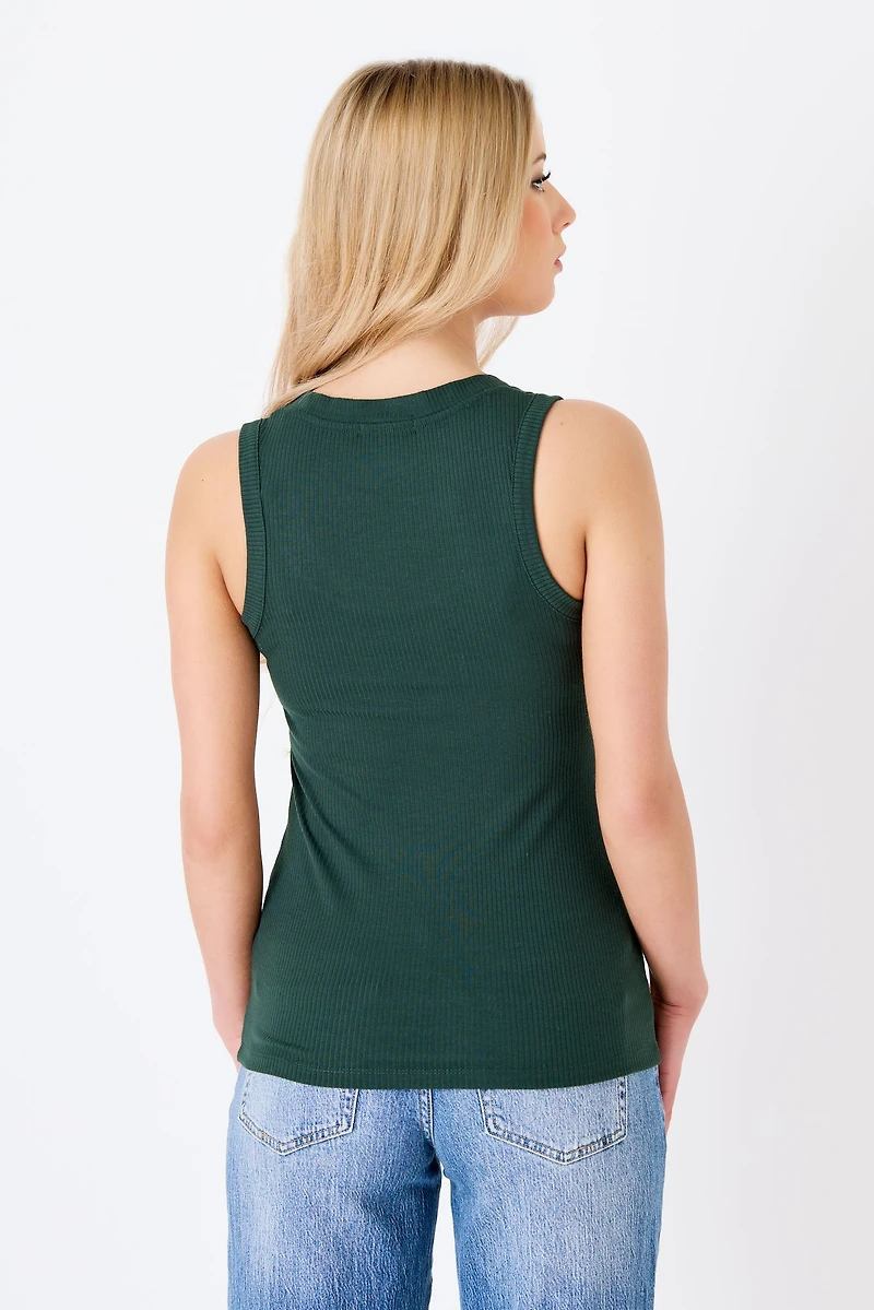 Ribbed Scoop Neck Tank