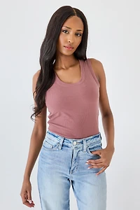 Ribbed Scoop Neck Tank