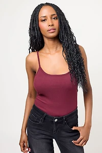Brushed Rib Double Layer Cami with Built-In Cups