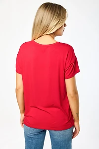 Short-Sleeve "'Tis The Season" Tee with Bow Graphic