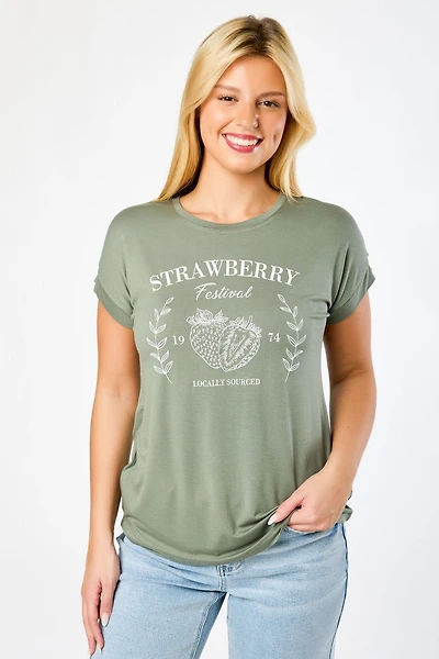 Short-Sleeve "Strawberry Festival" Graphic Tee