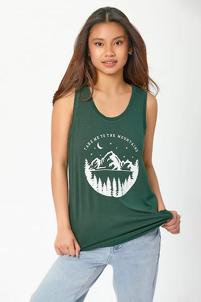"Take me to the Mountains" Sleeveless Scoop-Neck Tank