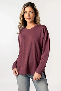 Fleece Sweatshirt with Side Slits