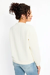 Jacquard Crew-Neck Cable-Knit Sweater