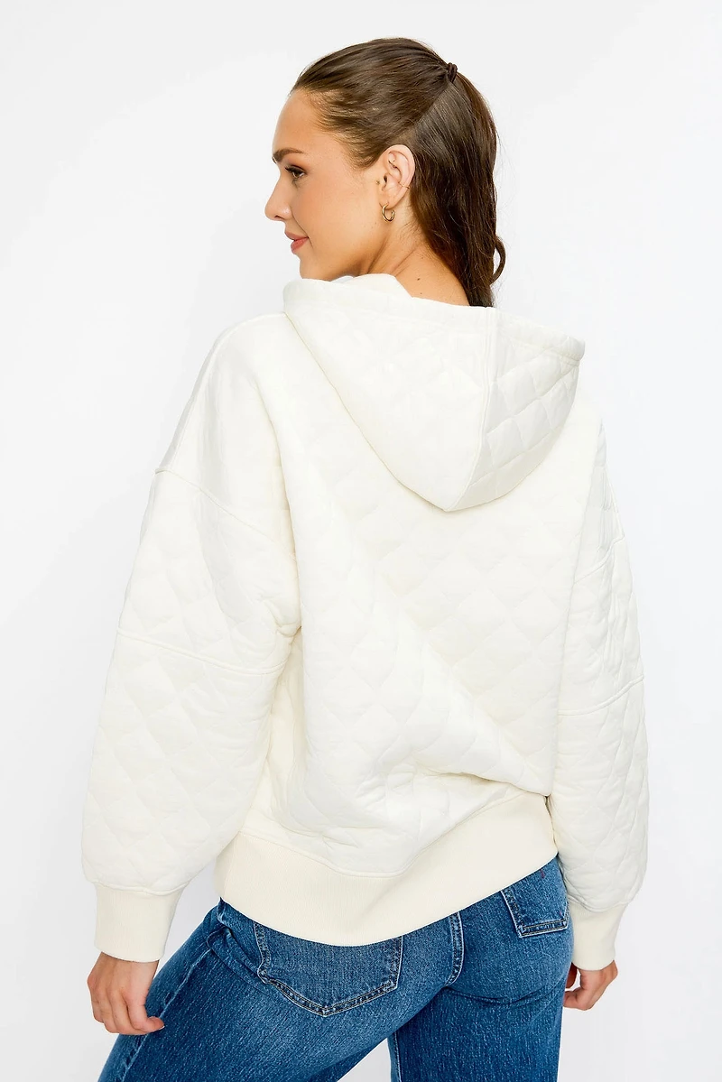 Quilted Quarter Zip Hoodie
