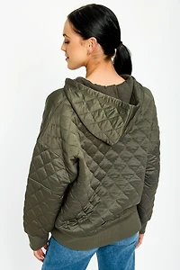 Quilted Quarter Zip Hoodie