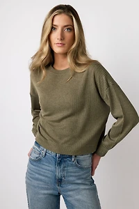 Cozy Ribbed Long-Sleeve Cropped Top