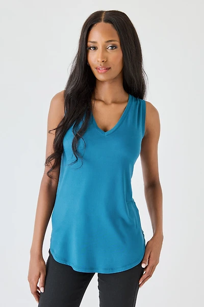 Brushed Sleeveless V-Neck