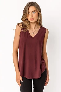 Brushed Sleeveless V-Neck