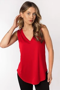 Brushed Sleeveless V-Neck