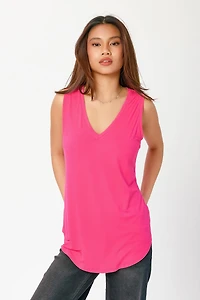 Brushed Sleeveless V-Neck