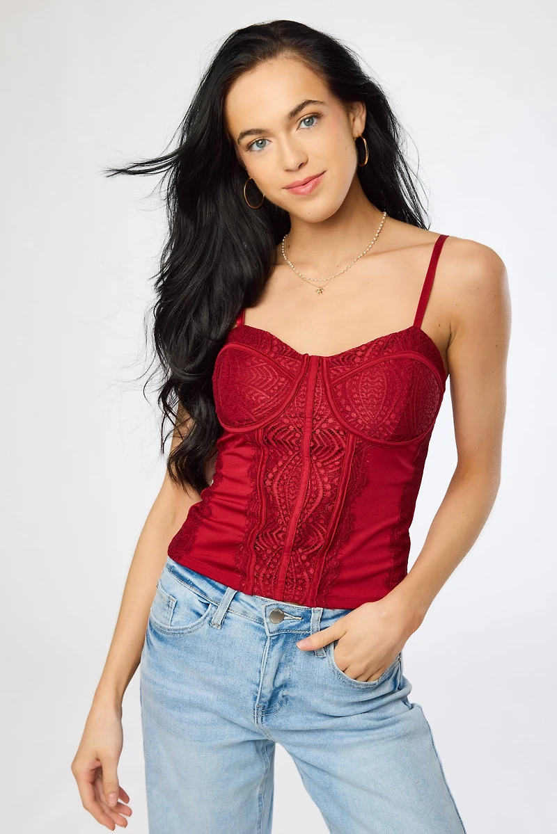 Corset Bustier with Scallop Lace