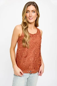 Crochet Front Sleeveless Top