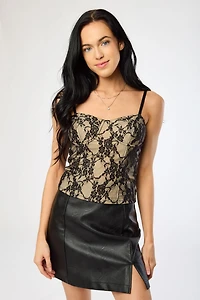 Contrast Lace Bustier Top