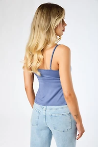 Cinched Bust Spaghetti Strap Babydoll Top