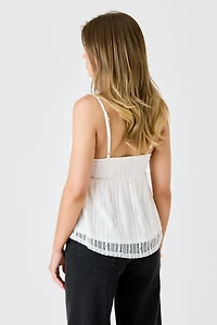 Floral Lace Spaghetti-Strap Babydoll Top