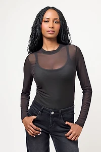 Mesh Long Sleeve Bodysuit