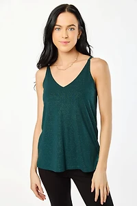 Glitter Double V-Neck Cami