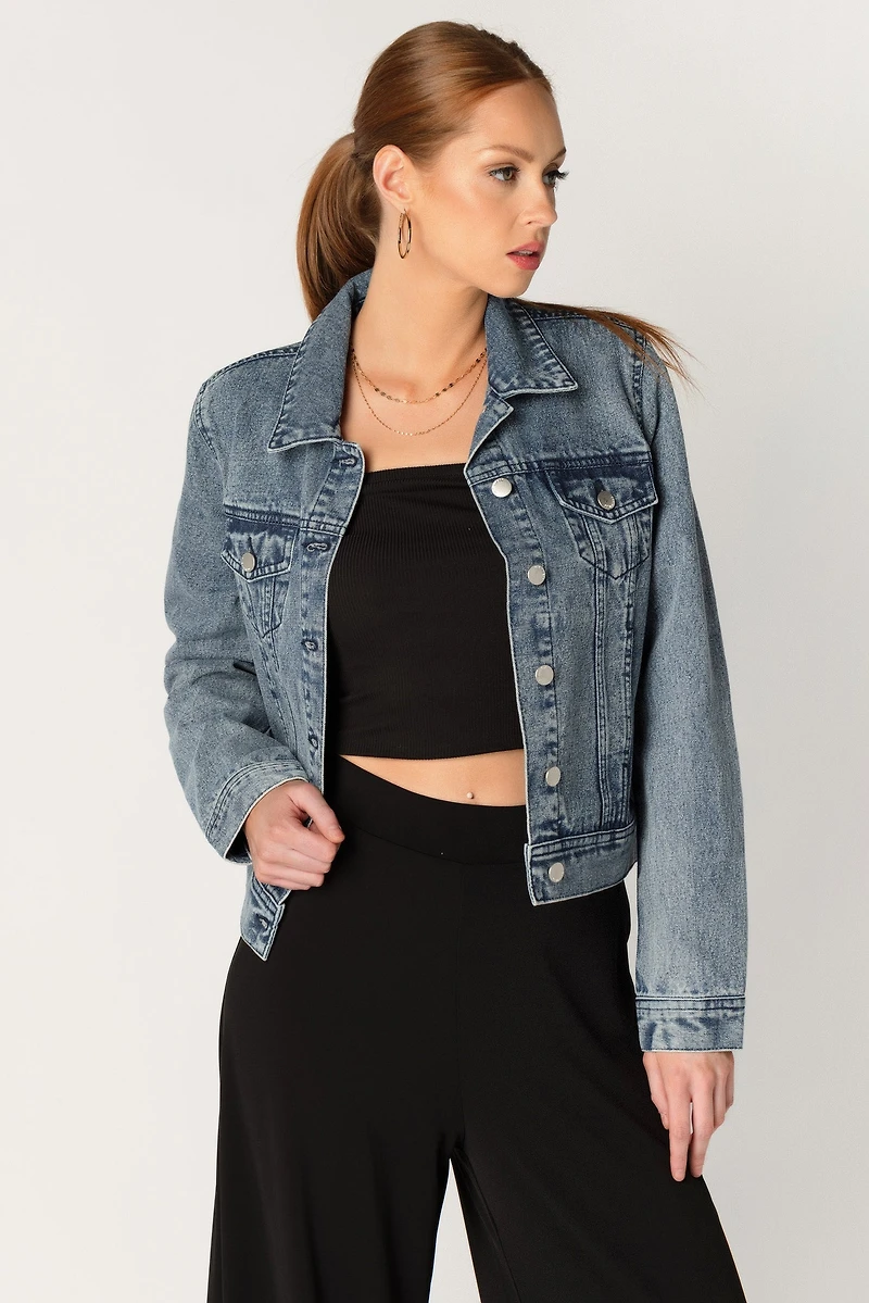 Ashley Dark Snow Wash Denim Jacket