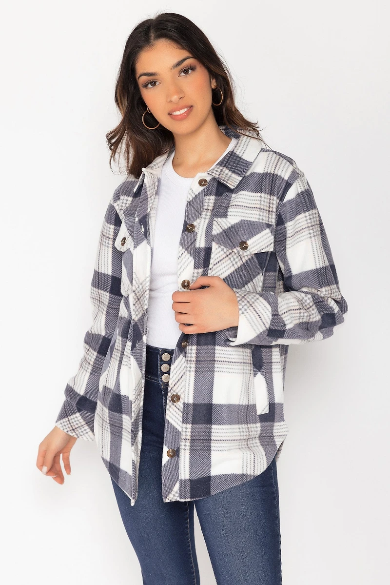 Tori Plaid Polar Fleece Shacket