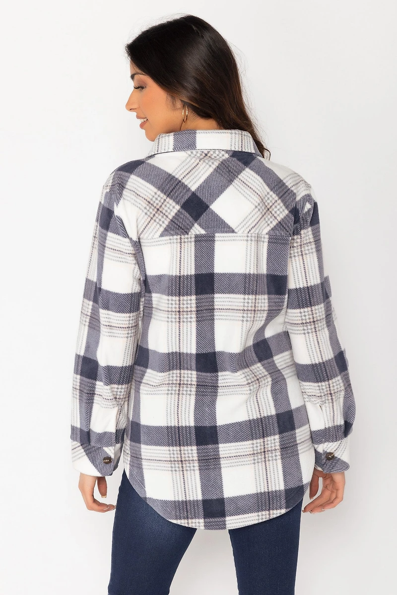 Tori Plaid Polar Fleece Shacket