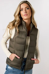 Nylon Quilted Puffer Vest