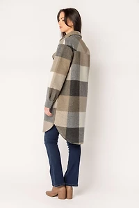 Buffalo Plaid Longline Knit Shacket