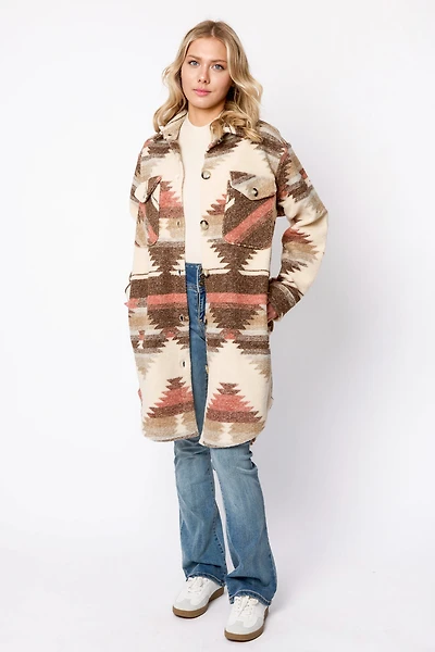 Abstract Knit Longline Shacket